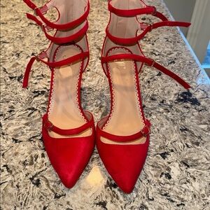 Red Strappy Heels